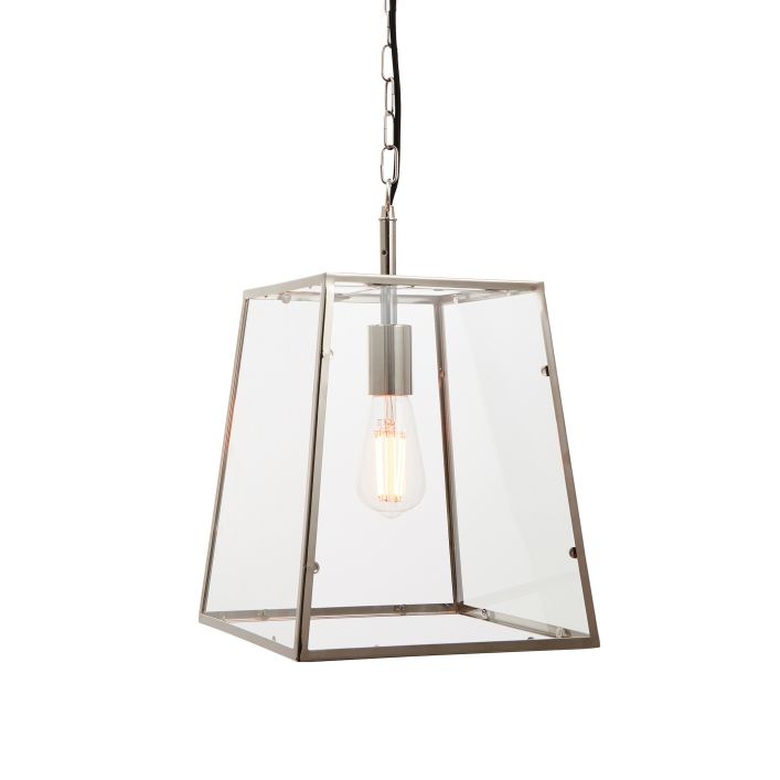 Single Glasshouse Pendant - Polished Nickel or Antique Brass - Distinctly Living