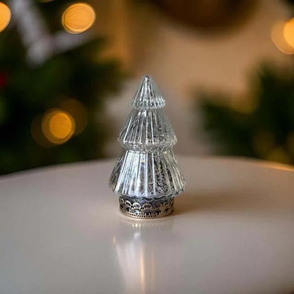 Small Silver Christmas Tree with LED Lights - Distinctly Living