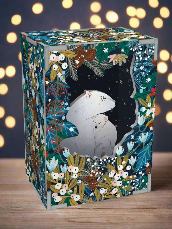 Snowy Polar Bears Pop And Slot Mini Christmas 3D Scene - Distinctly Living