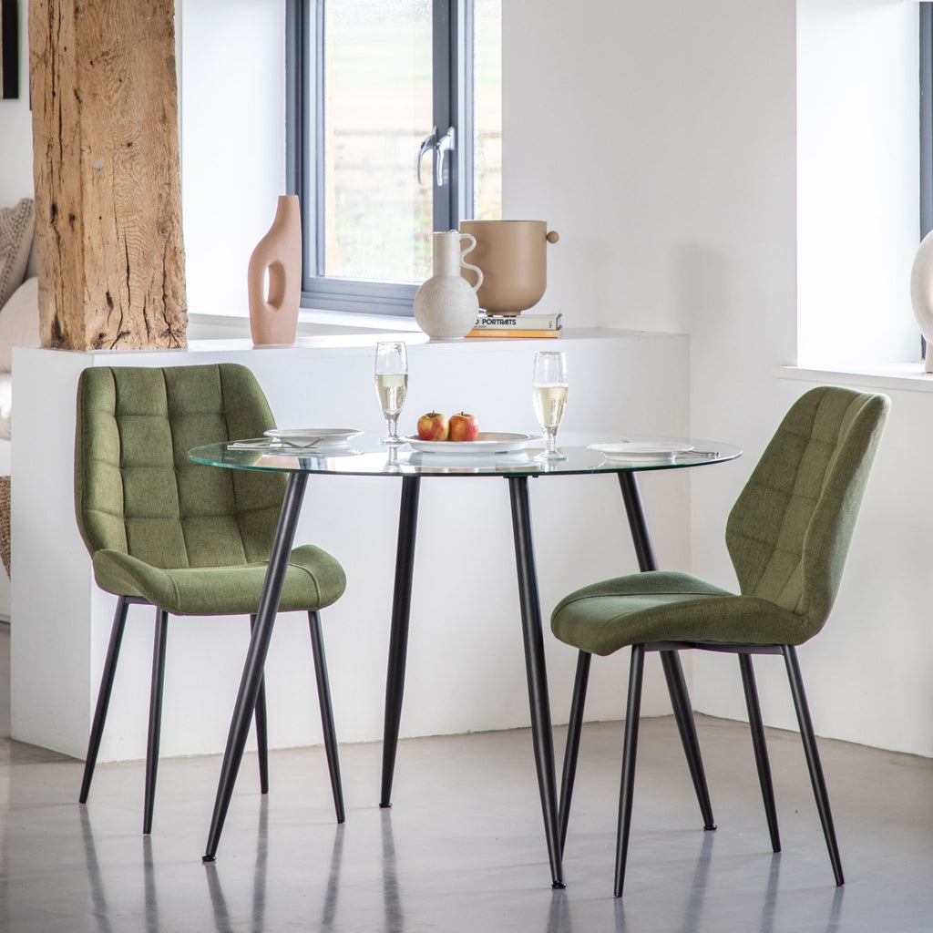 Stitch Dining Chair - Grey, Ochre, Green or Brown - Distinctly Living