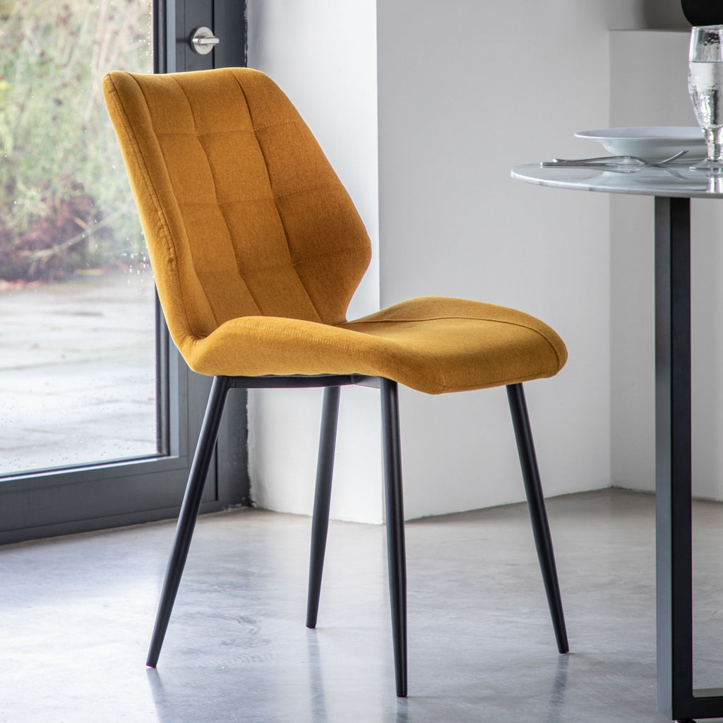 Stitch Dining Chair - Grey, Ochre, Green or Brown - Distinctly Living