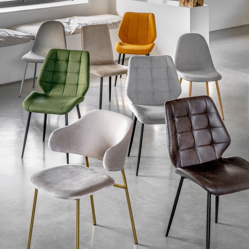 Stitch Dining Chair - Grey, Ochre, Green or Brown - Distinctly Living