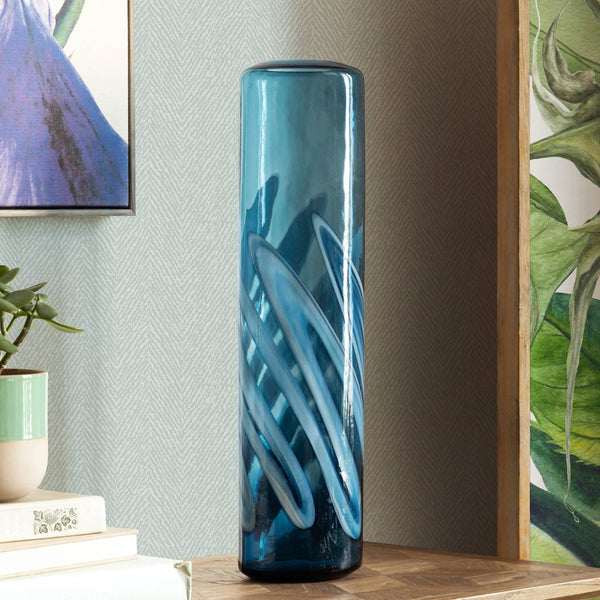 Swirl Hand - Blown Vase Steel - Distinctly Living