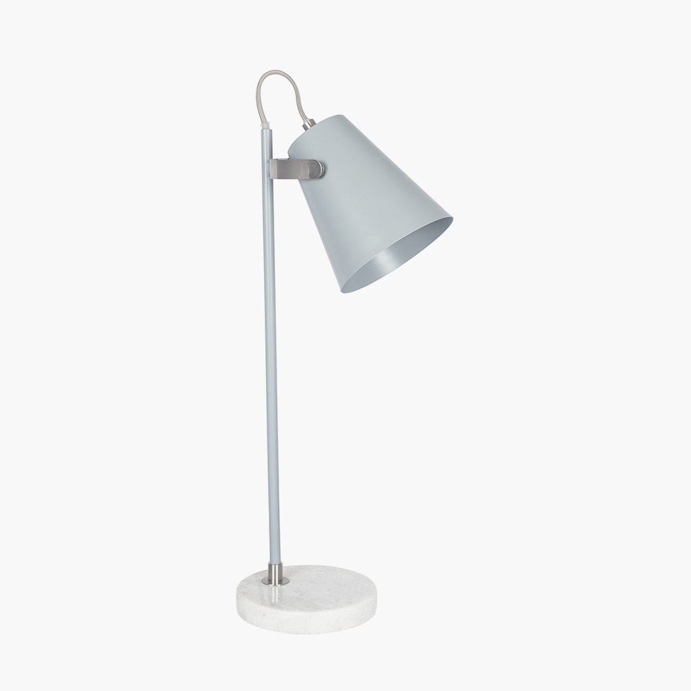 Tarquinia Grey and Satin Nickel Task Table Lamp - Distinctly Living