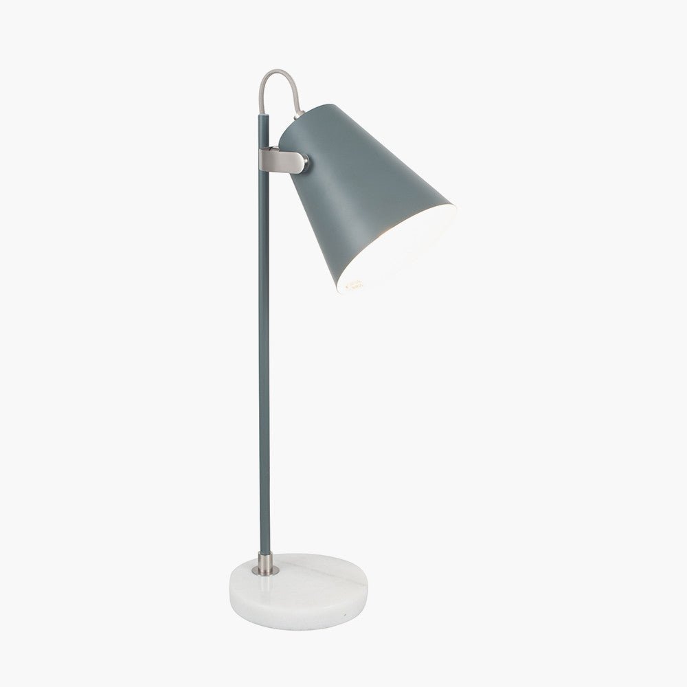 Tarquinia Grey and Satin Nickel Task Table Lamp - Distinctly Living