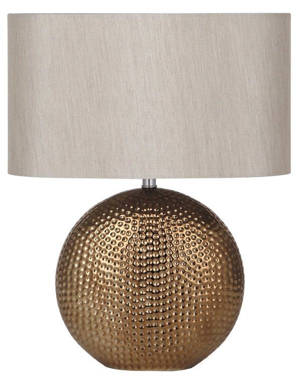 Torre Bronze Dot Textured Ceramic Table Lamp - Distinctly Living