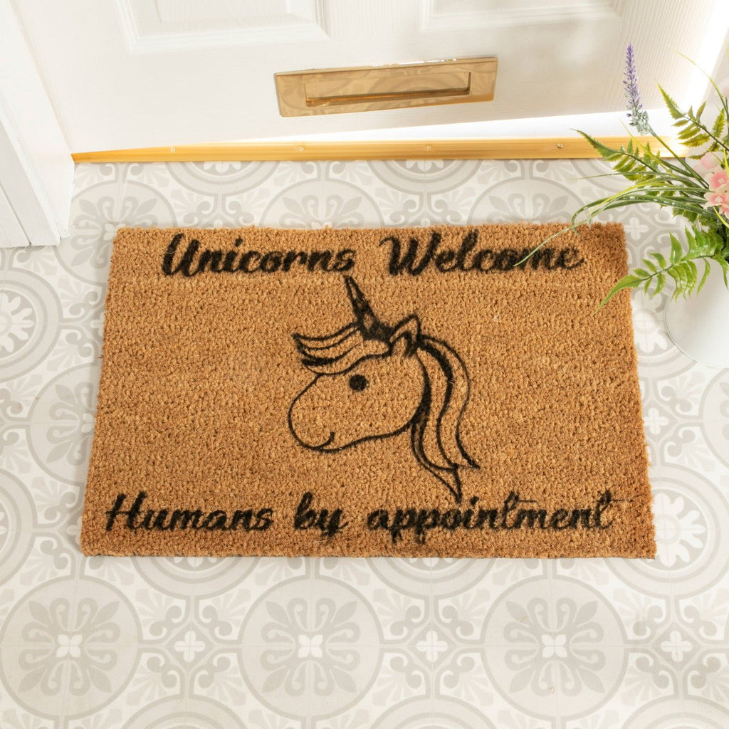 Unicorns Welcome, Humans By Appointment Doormat - Distinctly Living