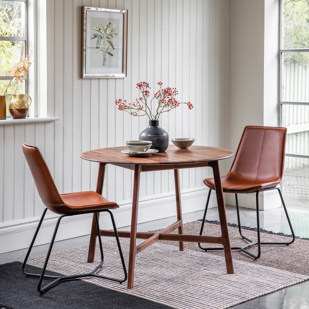 Valencia Round Dining Table in Oak or Walnut - Distinctly Living