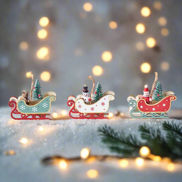 Vintage Style Sleighs - Green, White or Red - Distinctly Living