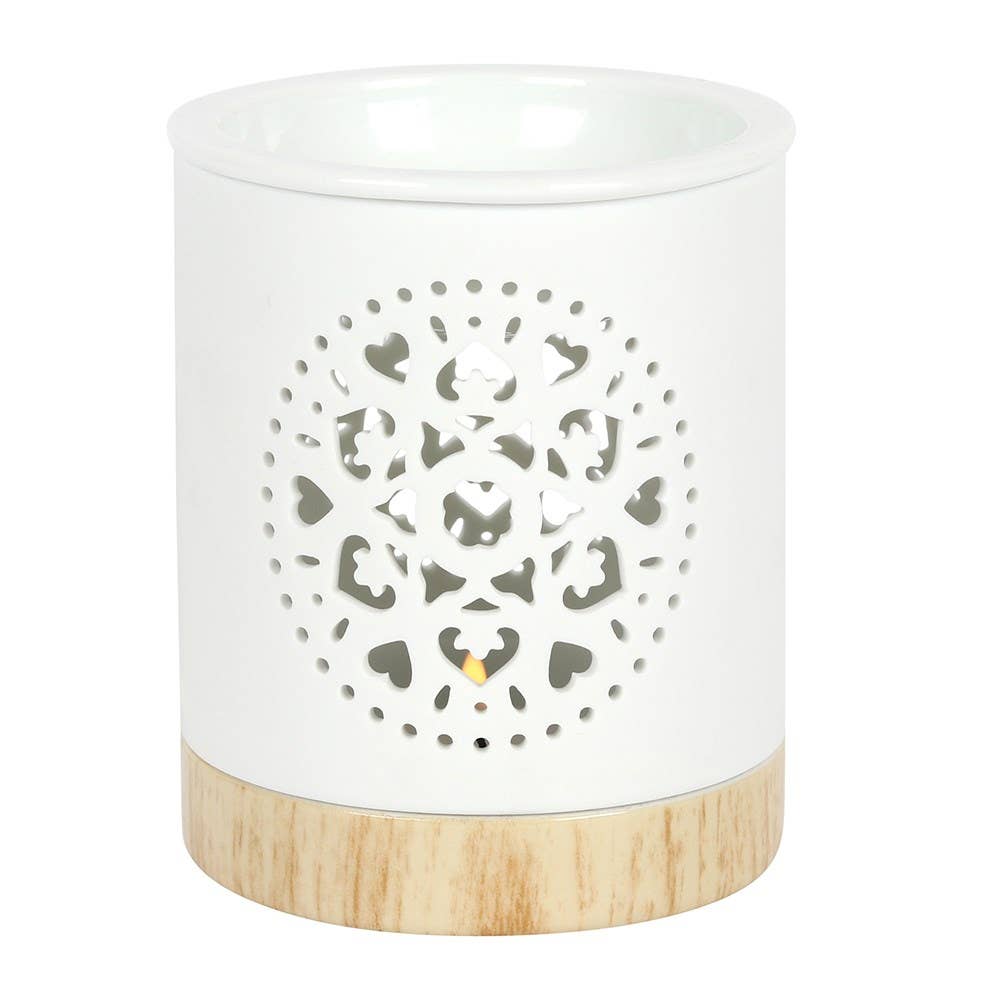 White Mandala Filigree Circle - Wax Warmer - Distinctly Living