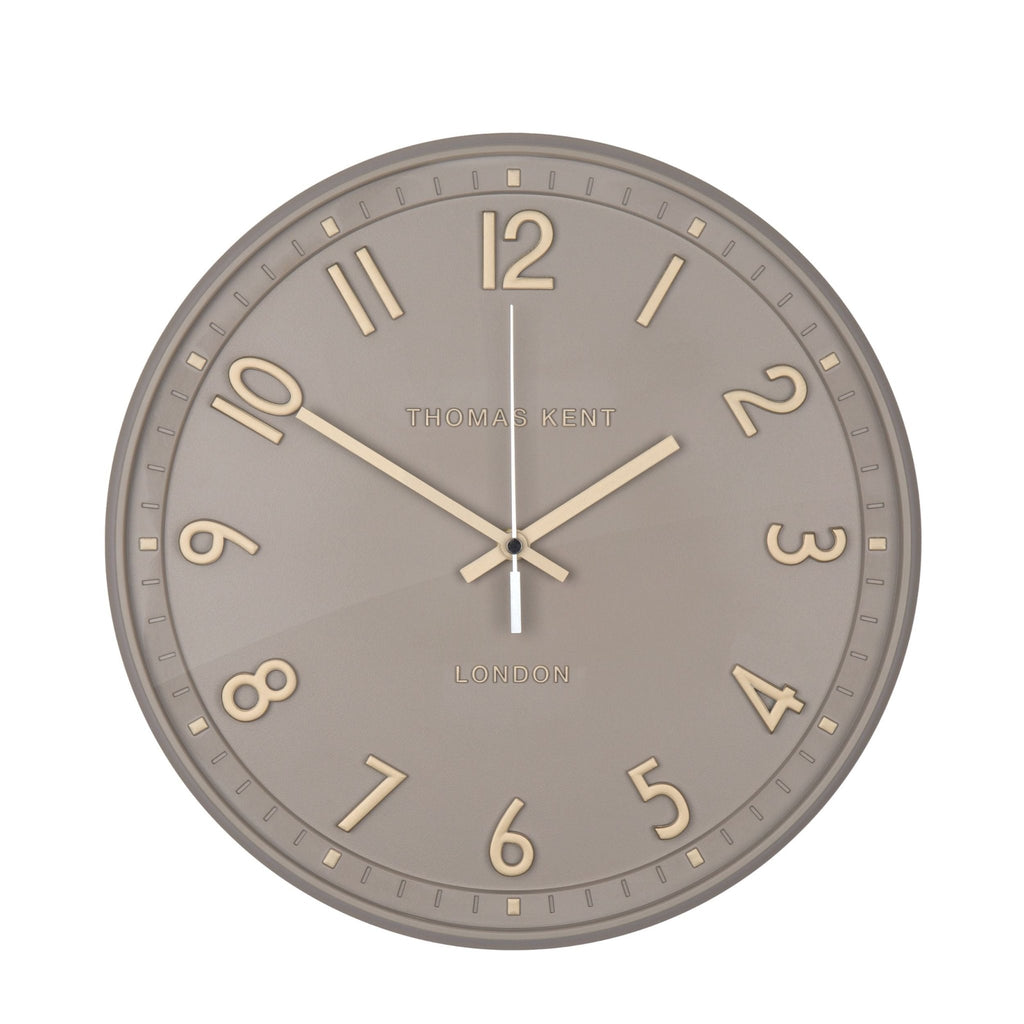 14" Tresco Wall Clock Taupe - Distinctly Living