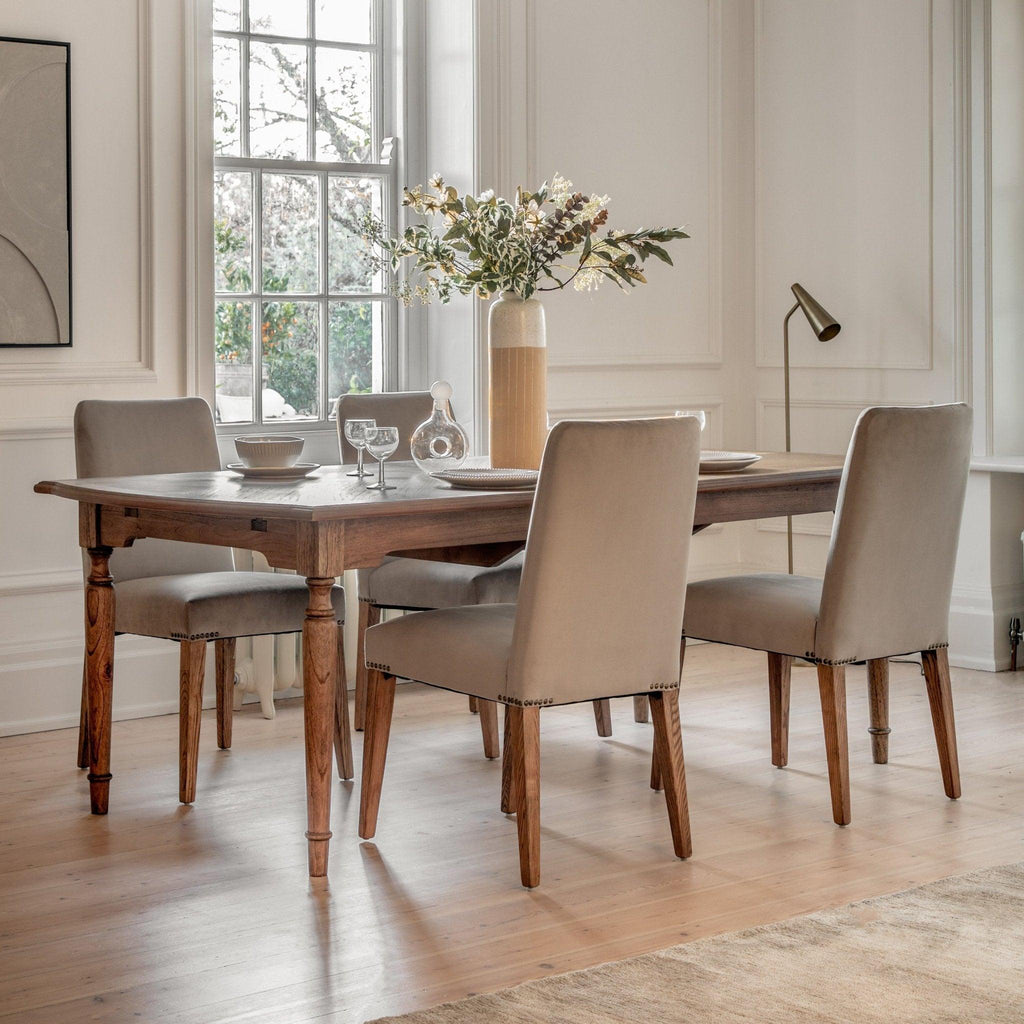 A Pair of Hampstead Dining Chairs - Dove Velvet - Distinctly Living 