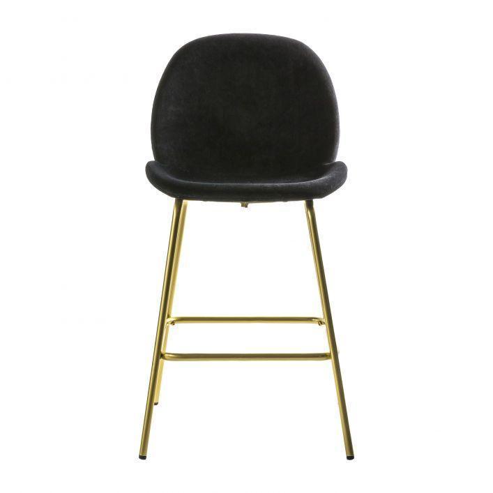 A Pair of Soft Velvet Barstools - Dark Grey, Light Grey, Black, Brown and Green - Distinctly Living 