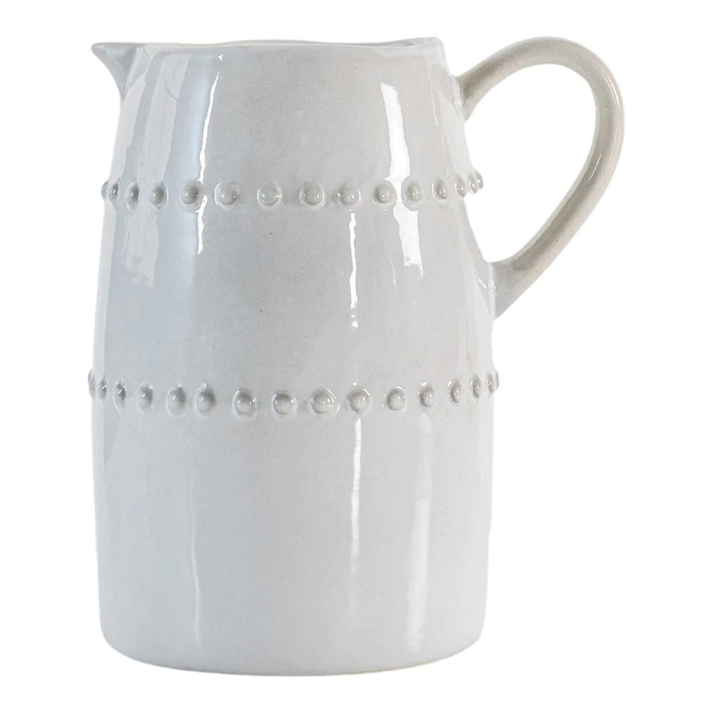 Beaded Off White Jug - Distinctly Living