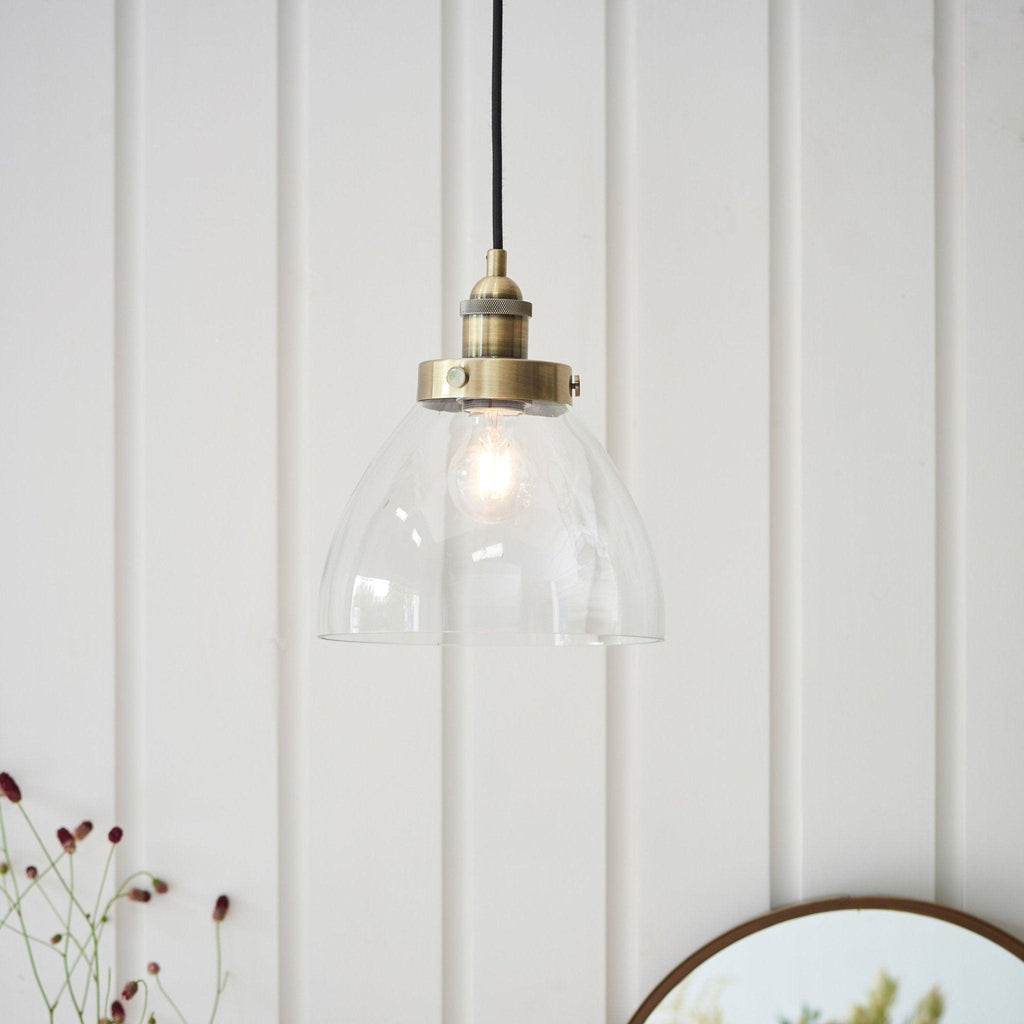 Carter Glass Pendant - Nickel, Brass or Copper - Distinctly Living 