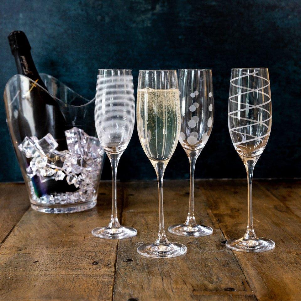 Deco Champagne Flutes - Set of 4 - Distinctly Living 