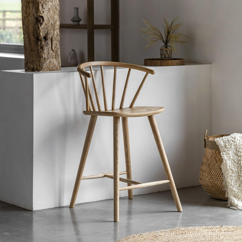 Folk Oak Bar Stool - Natural or Mocha - Distinctly Living 