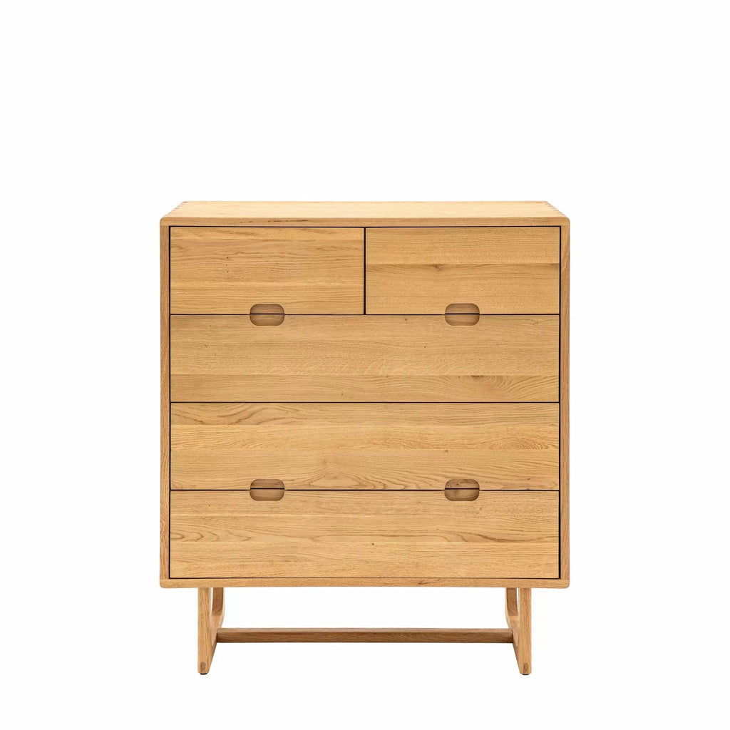 Folk Oak - 5 Drawer Chest - Natural - Distinctly Living 