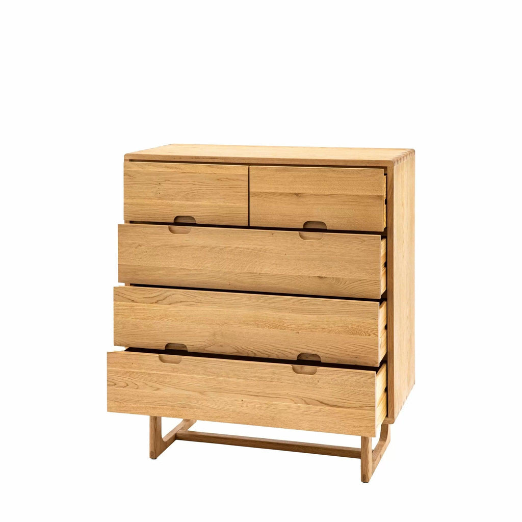 Folk Oak - 5 Drawer Chest - Natural - Distinctly Living 