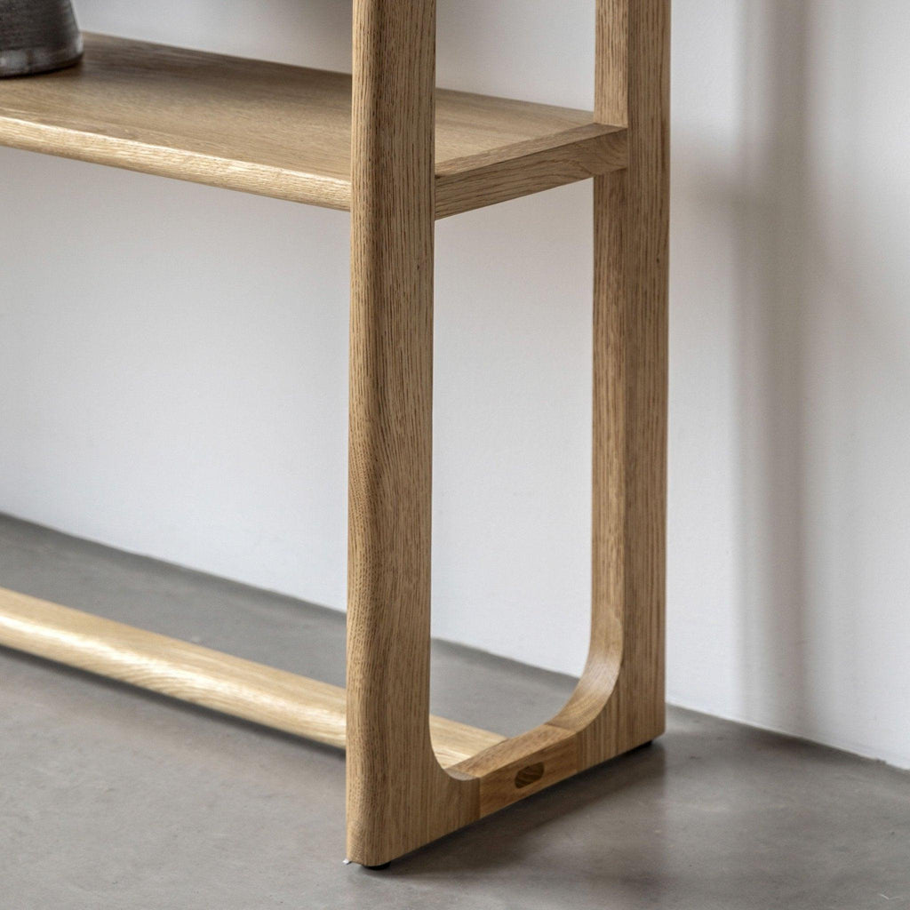 Folk Oak Console Table - Natural or Smoked Oak - Distinctly Living 