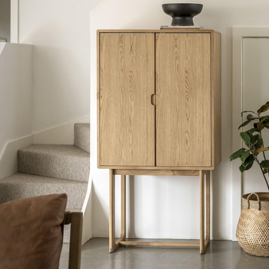 Folk Oak - Drinks Cabinet - Natural or Smoked - Distinctly Living 