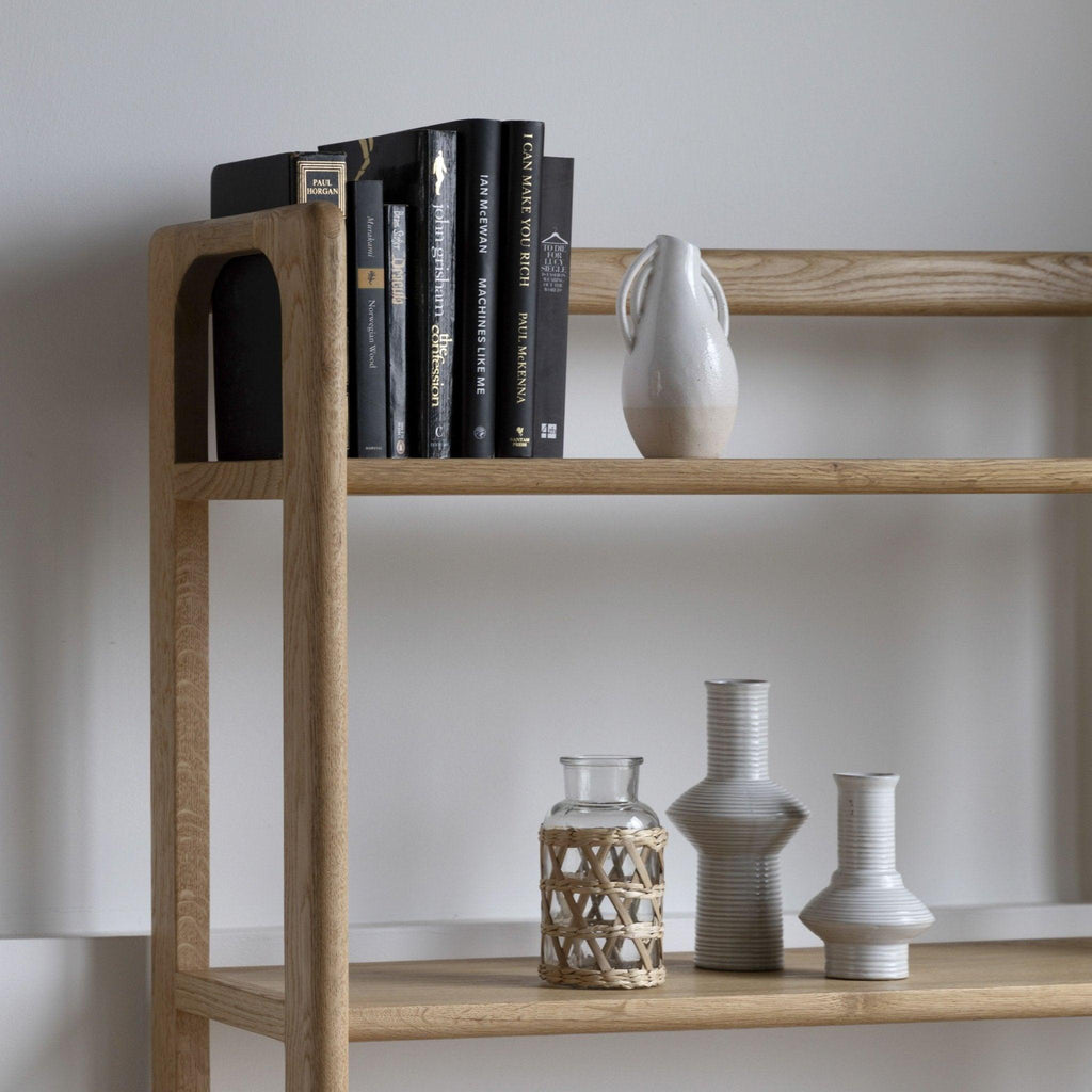 Folk Oak Tall Display Cabinet - Natural or Smoked - Distinctly Living 