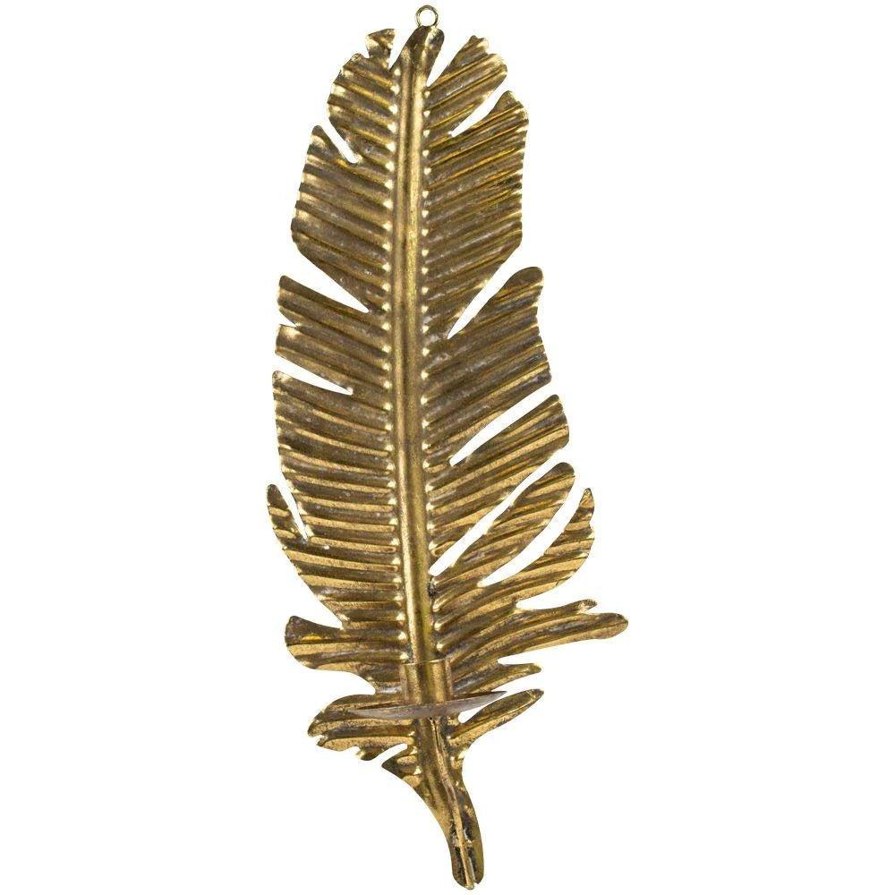 Golden Candle Feather Wall Sconce - Distinctly Living 