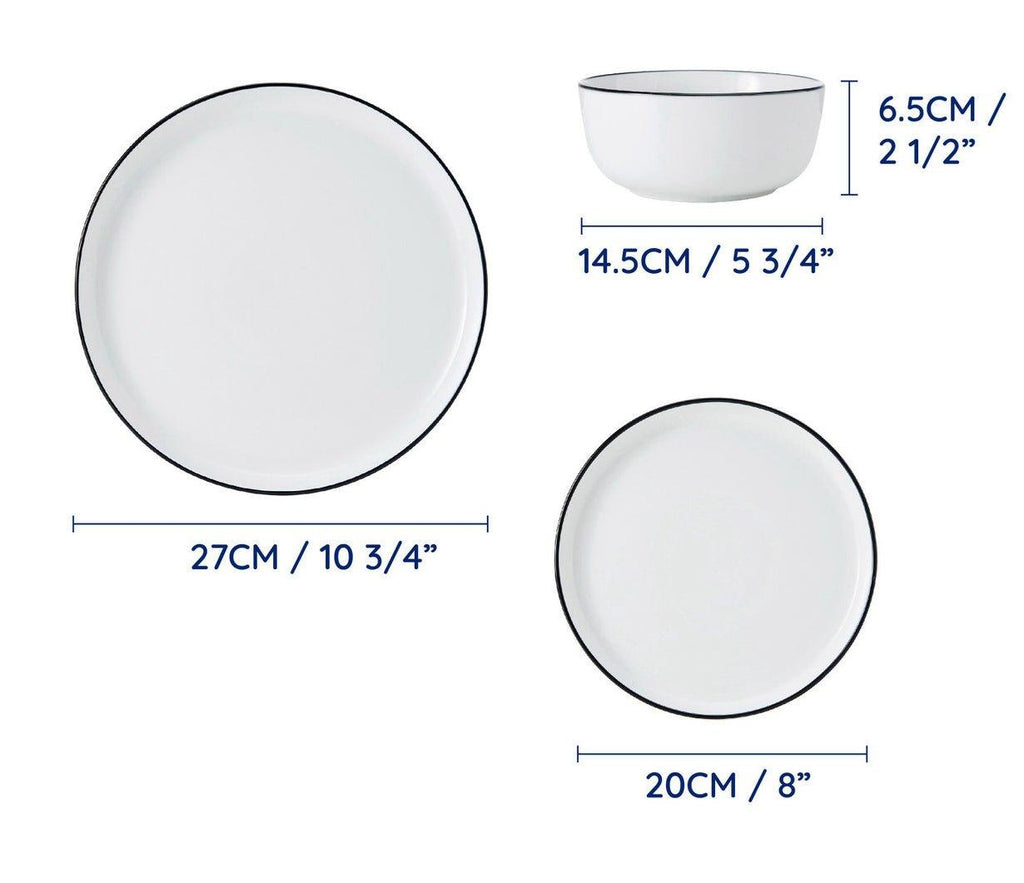 Linear - 12 Piece Dinner Service - Distinctly Living 