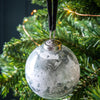 Marbled Silver Xmas Tree Bauble - Large - Distinctly Living