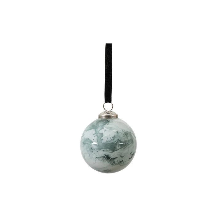 Marbled Silver Xmas Tree Bauble - Large - Distinctly Living