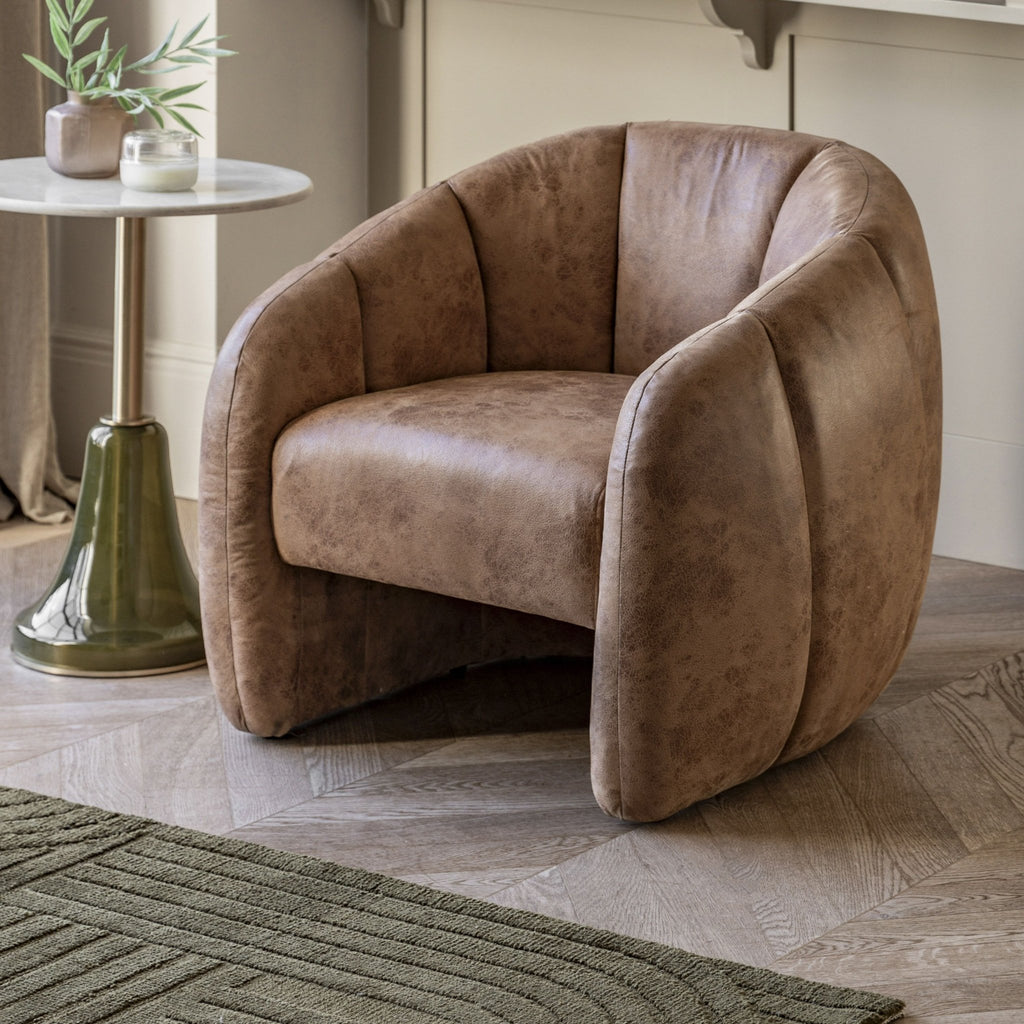 Nelly Tub Chair - Moss Green or Tan - Distinctly Living