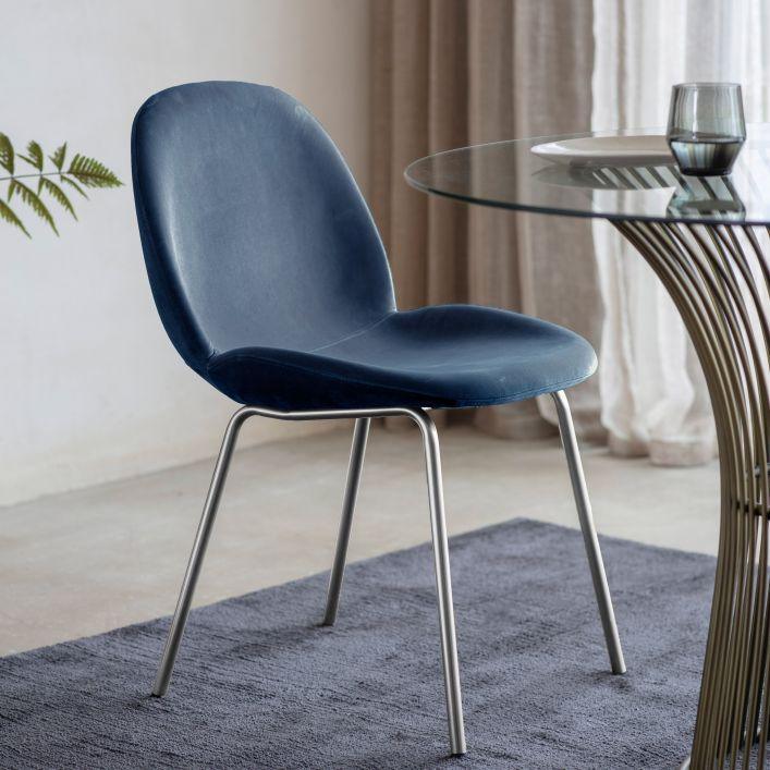 Pair of Palermo Dining Chair - Petrol Blue, Grey, Mint, Light Grey, Brown - Distinctly Living 