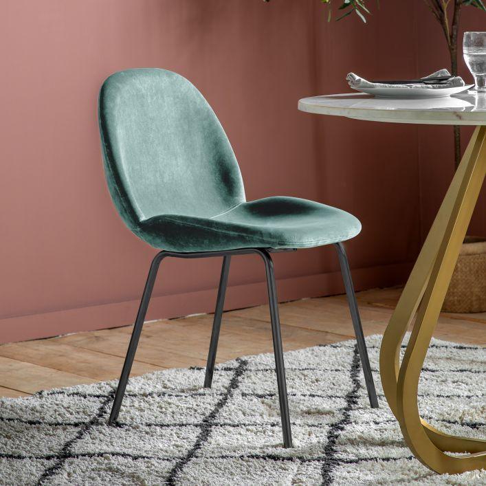 Pair of Palermo Dining Chair - Petrol Blue, Grey, Mint, Light Grey, Brown - Distinctly Living 