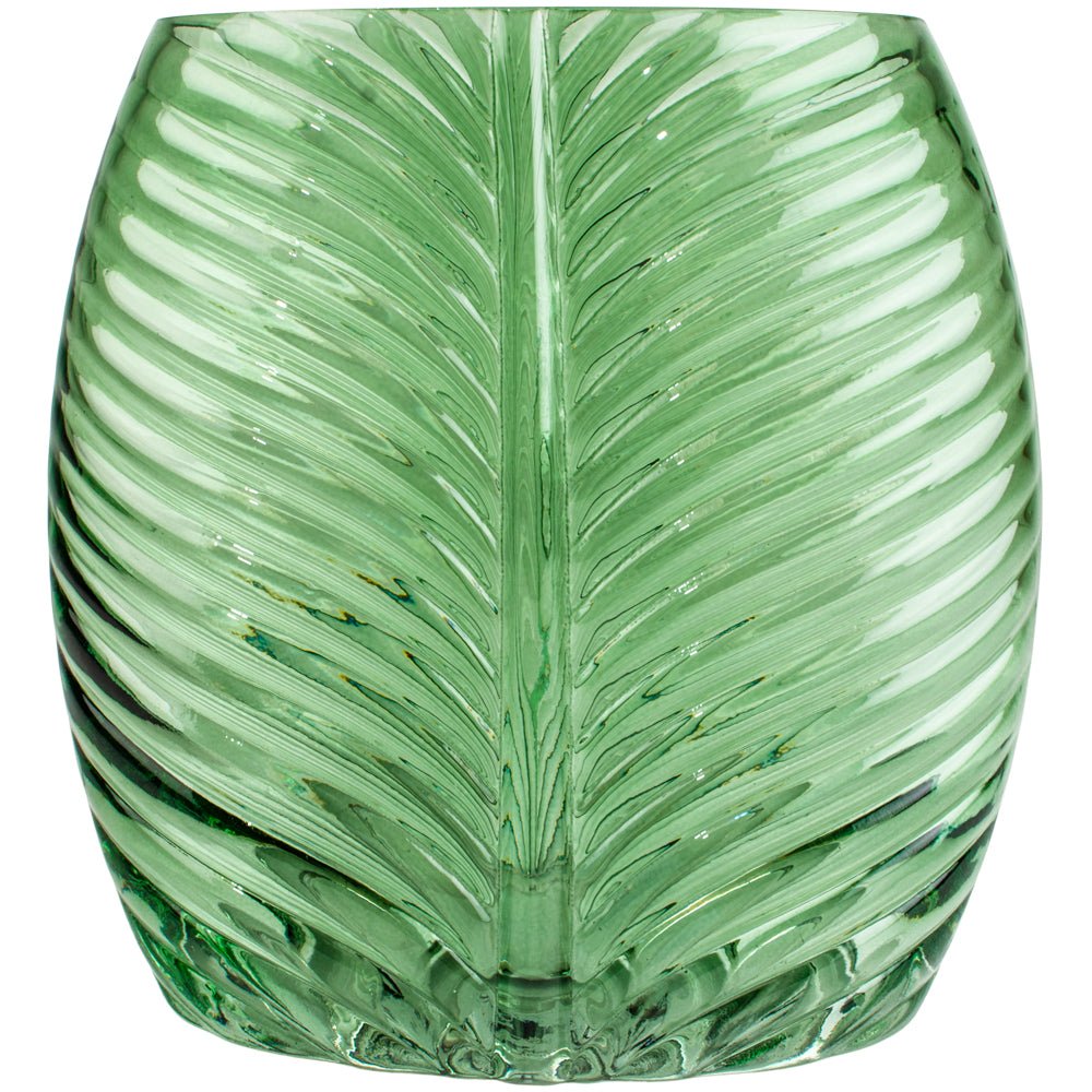 Palm Glass Vase Green Large - Distinctly Living