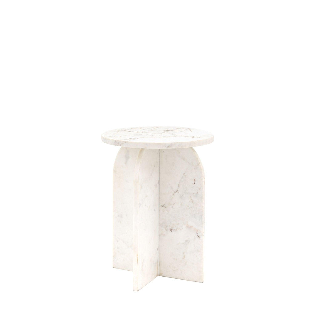 Pisa - Marble Side Table - White or Black - Distinctly Living 