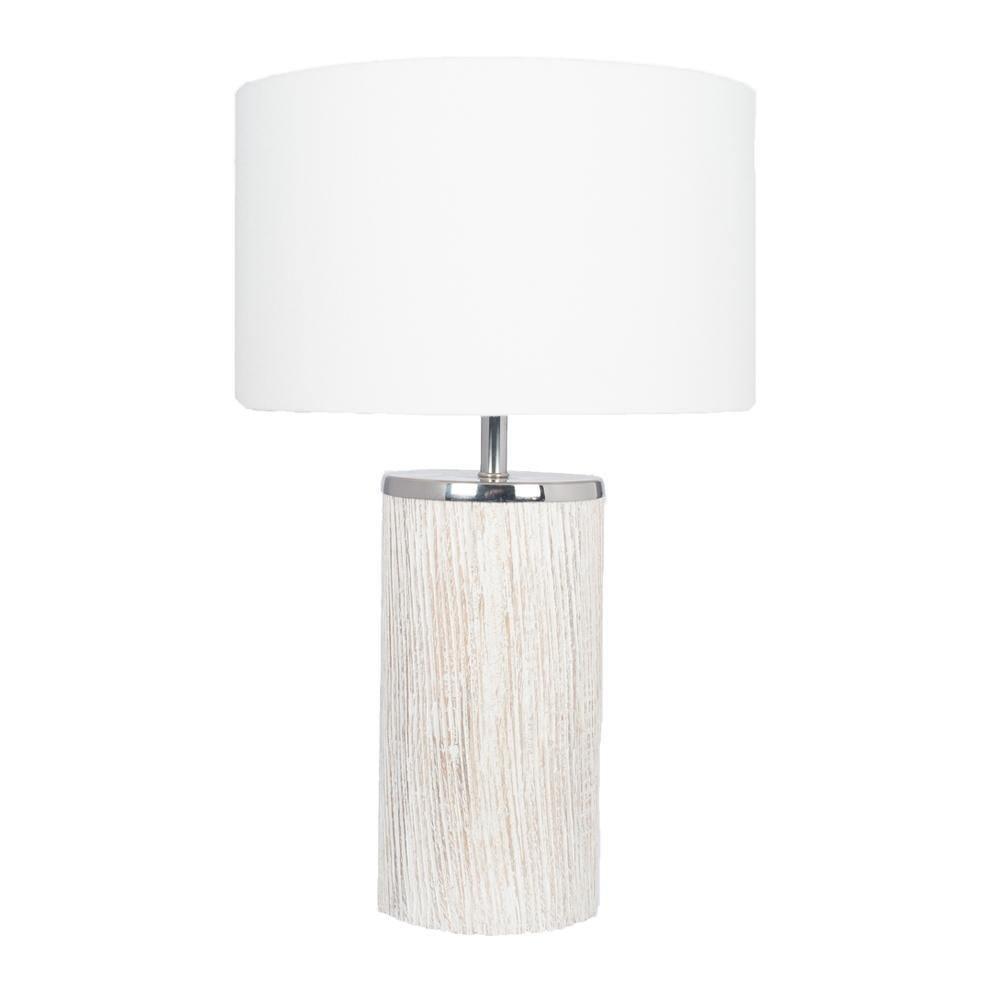 Round White Wash Lamp & Shade - Distinctly Living