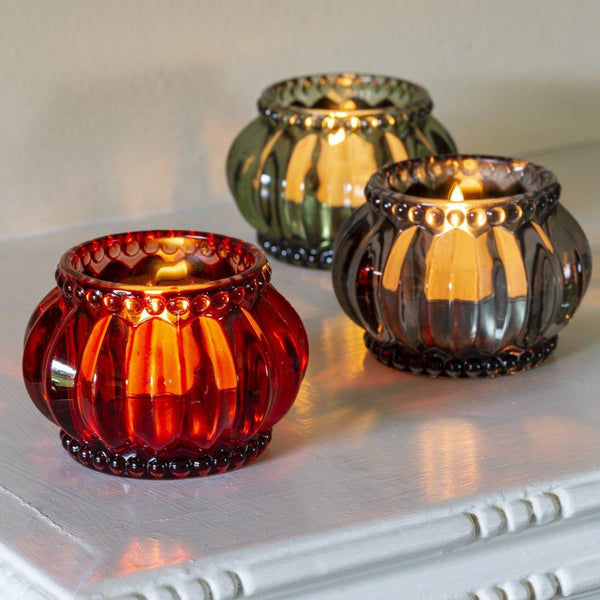 Scalloped Votive in Ruby Glass - Distinctly Living 