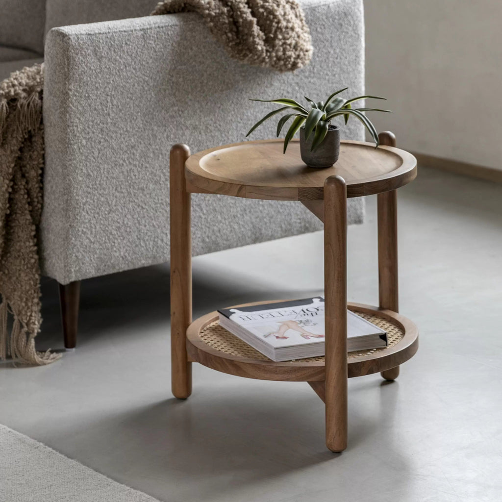 St Moritz Rattan Side Table - Distinctly Living