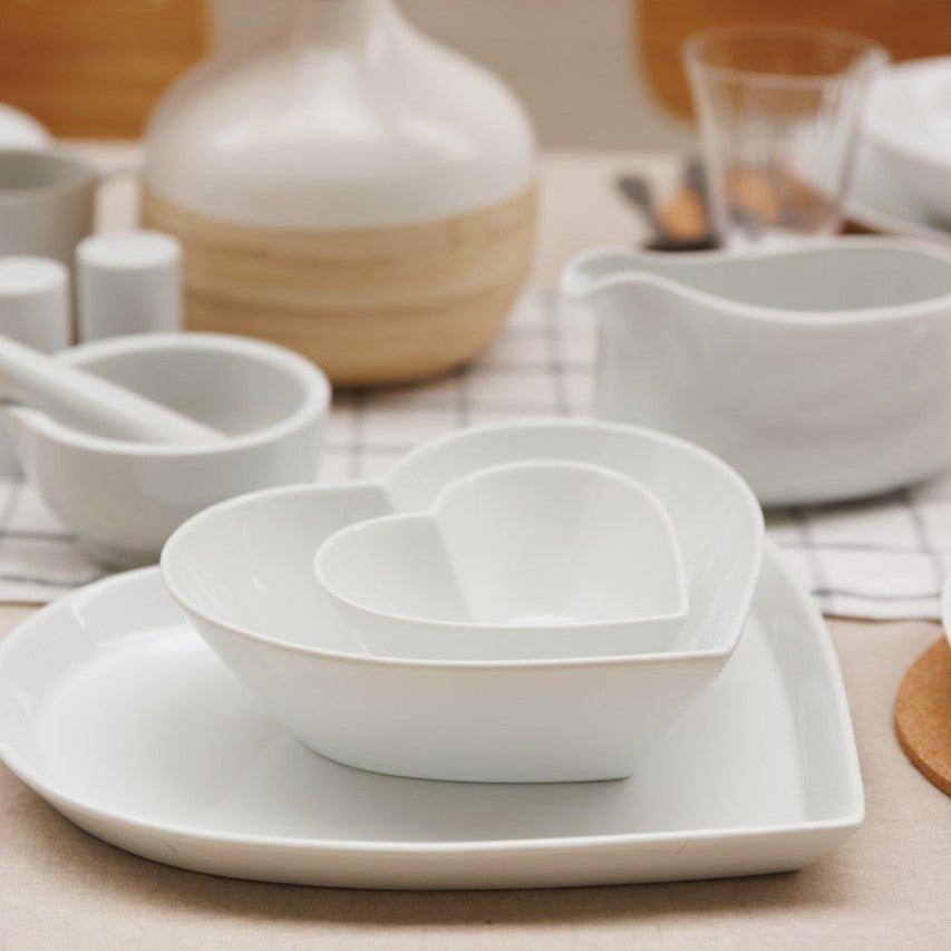 White China Heart Bowl - Small - Distinctly Living 